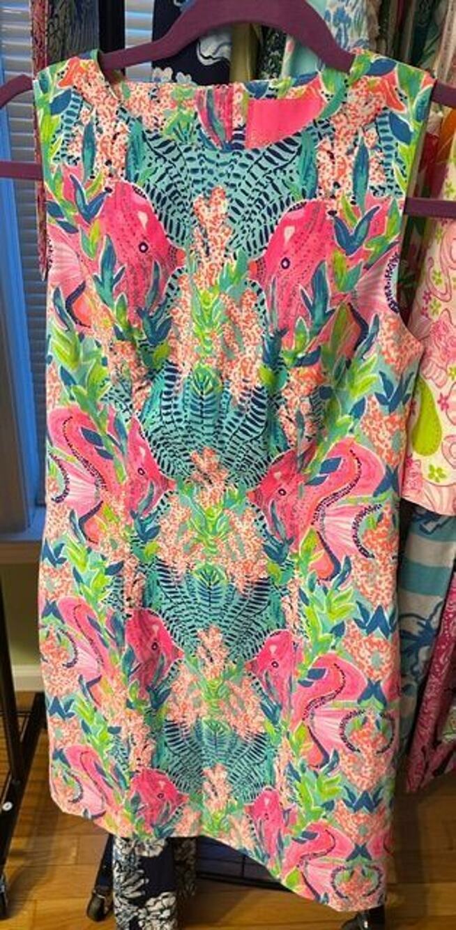 Lilly Pulitzer Mila Shift Dress Multi Reeflection Engineered Size 0 EUC RARE!